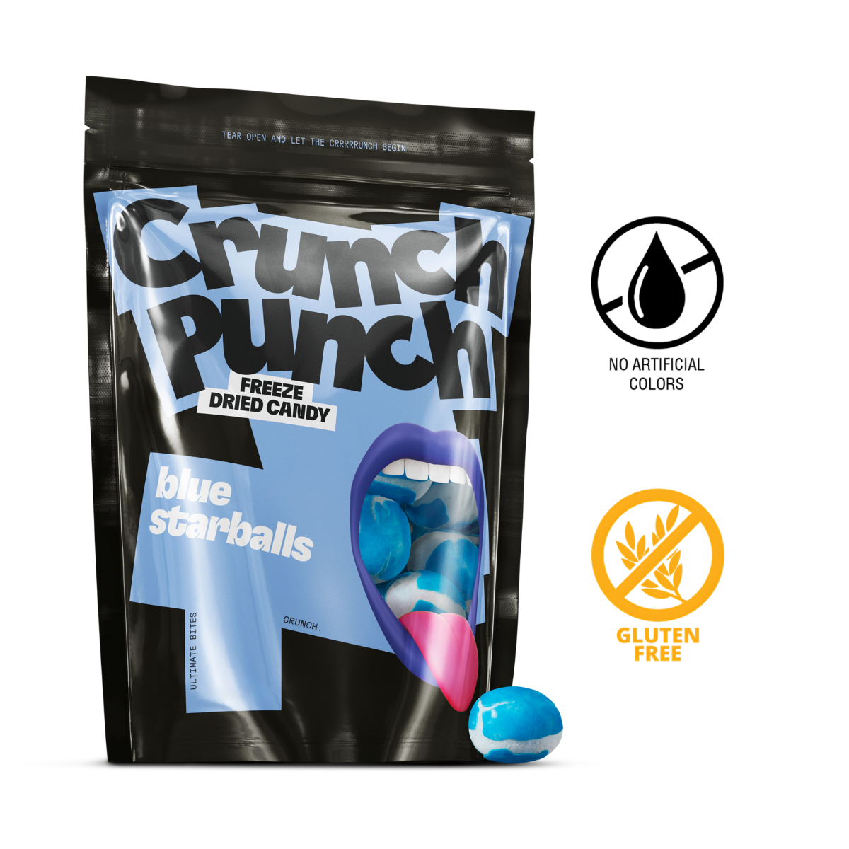 Crunch Punch Freeze Dried Candy - Blue Starballs